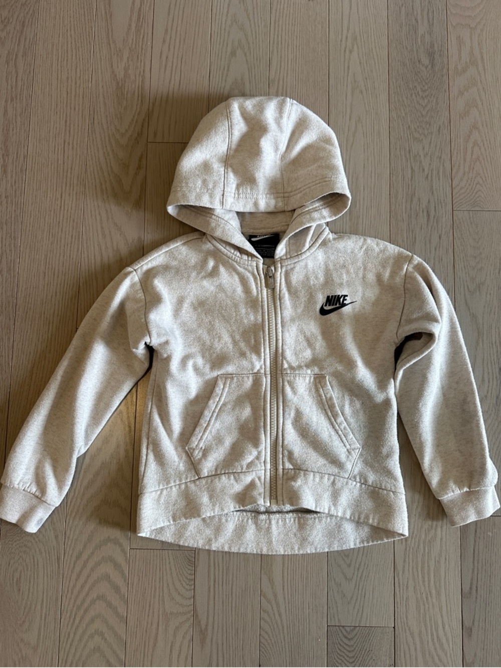 🦄 Girls size 3-4yrs Nike Kids Beige Zip-Up Hoodie EUC